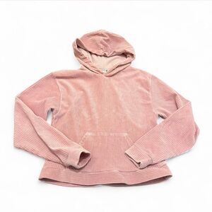 Topshop Blush Pink Cropped Velour Hoddie